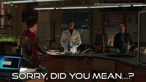 서로를 가리키는 스파이더맨들