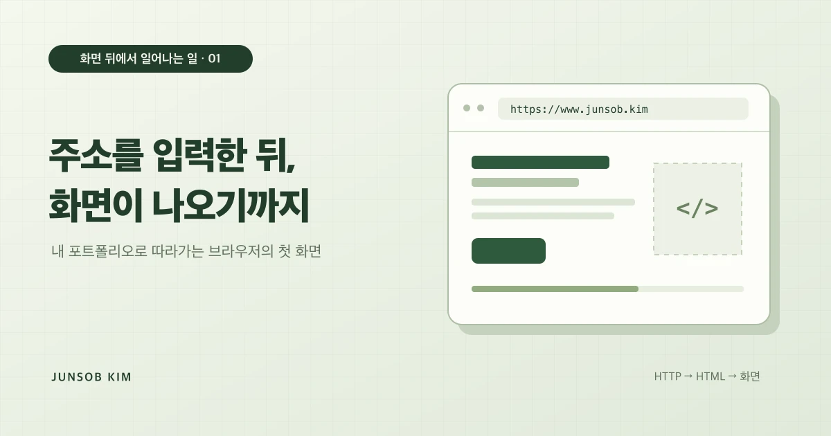 내 포트폴리오 주소를 입력한 뒤, 첫 화면이 나오기까지 글 표지